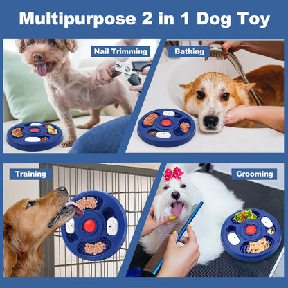 2026 New Eco-Friendly PP Turntable Pet Feeder Slow Feeding anti Choking IQ Training Plate for Dogs Cats Fast Eaters