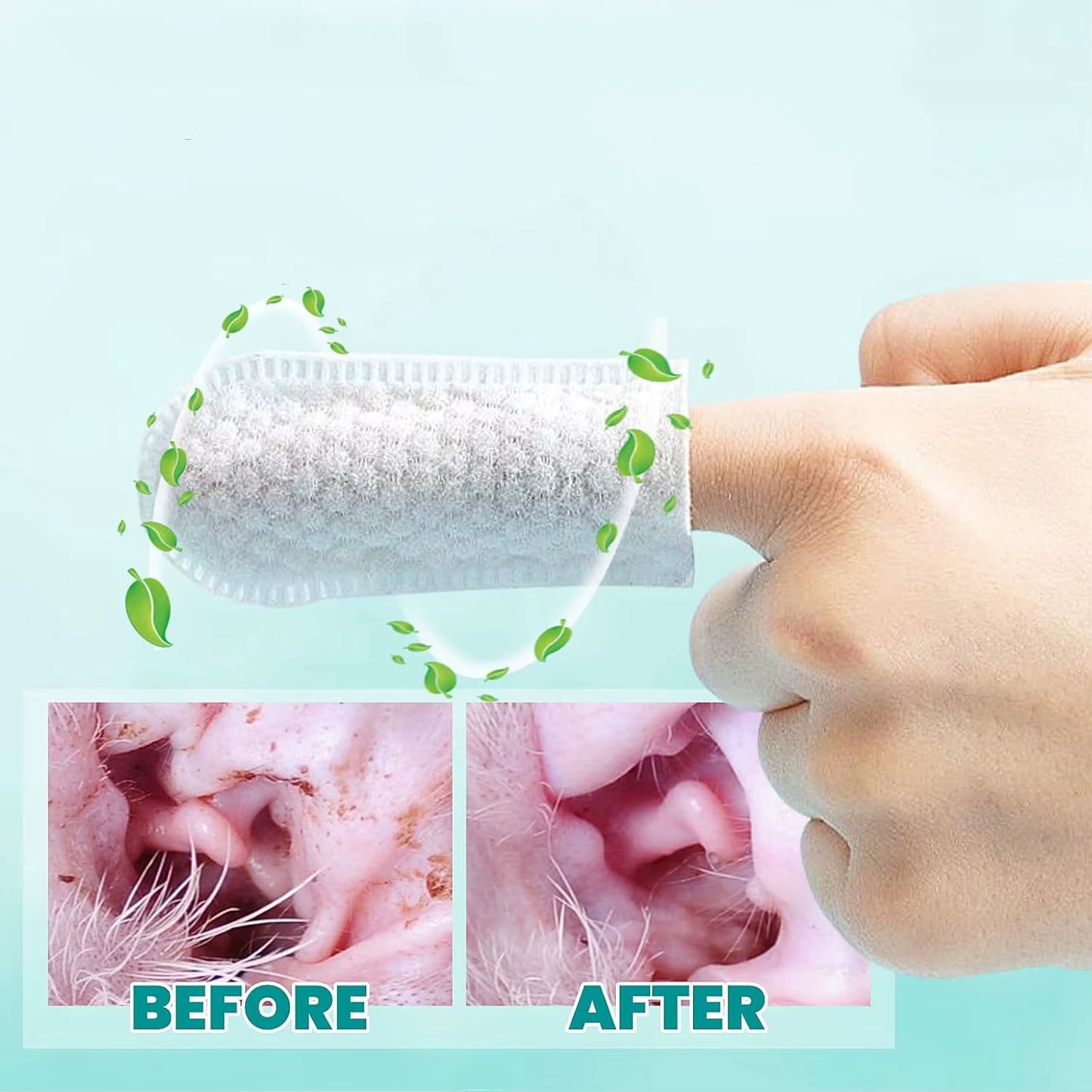 In Stock Pet Ear Teeth Cleaning Finger Wipes Household Gently Dog Dental Finger Wipes Safe Pet Cleansing Wet Tissue