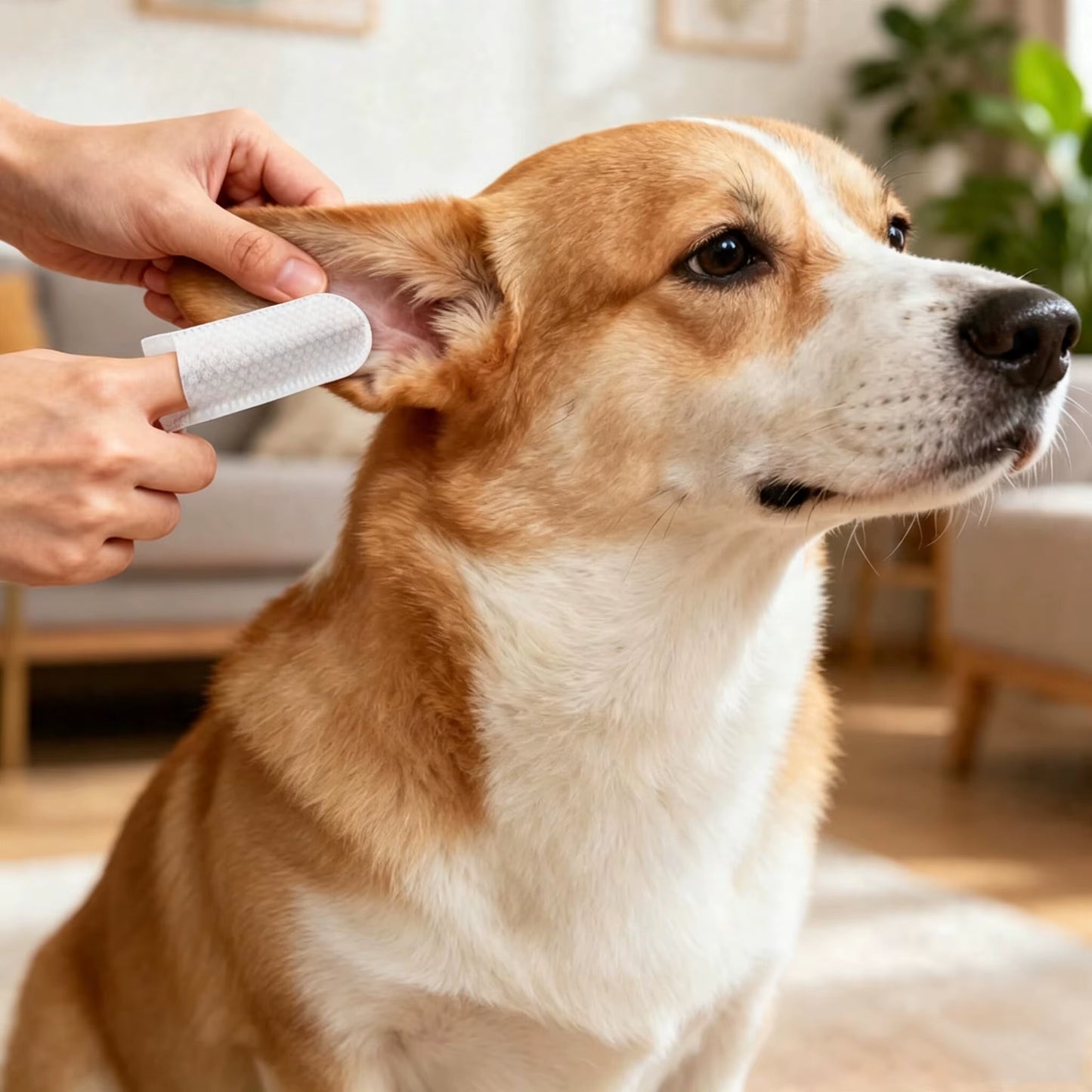 In Stock Pet Ear Teeth Cleaning Finger Wipes Household Gently Dog Dental Finger Wipes Safe Pet Cleansing Wet Tissue