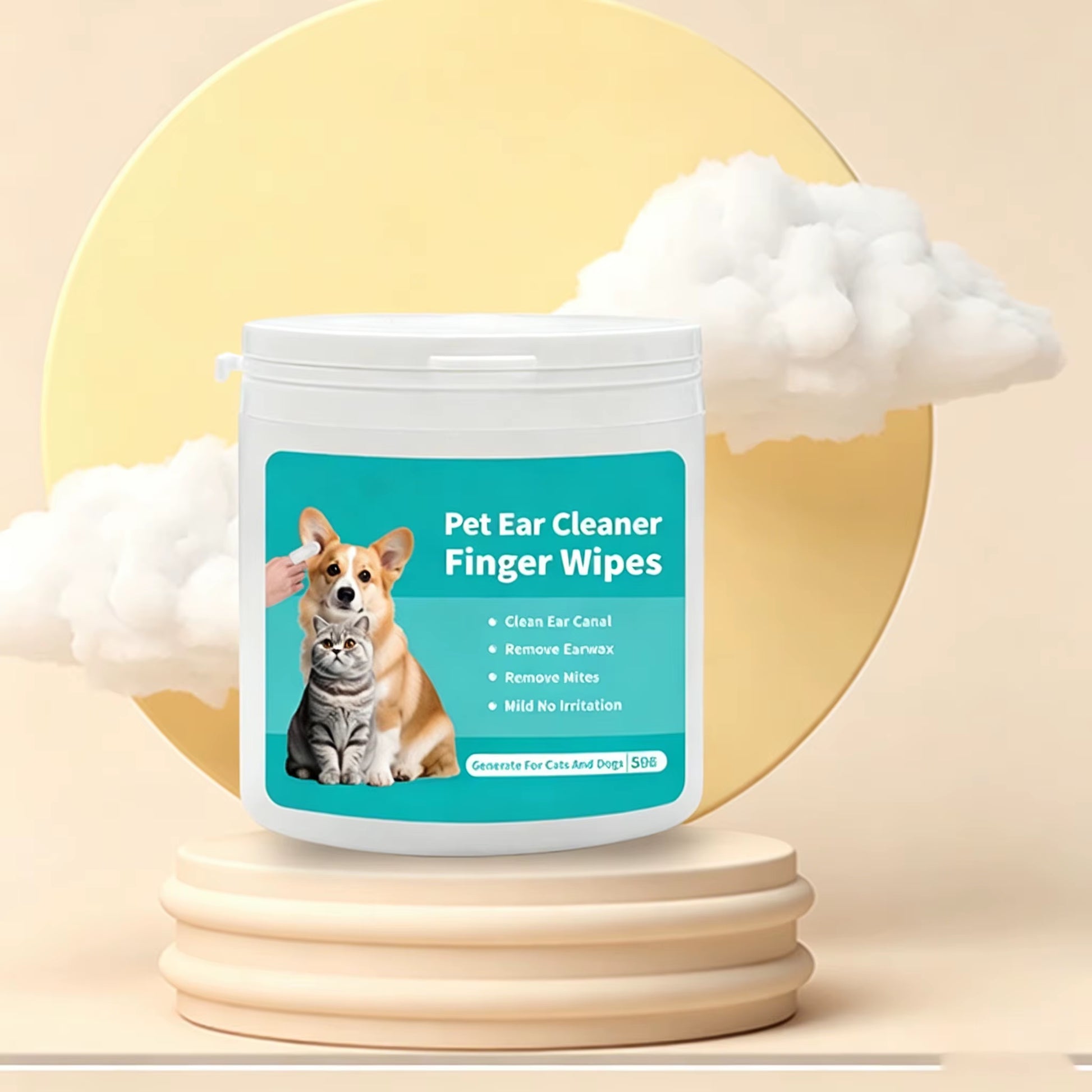 In Stock Pet Ear Teeth Cleaning Finger Wipes Household Gently Dog Dental Finger Wipes Safe Pet Cleansing Wet Tissue